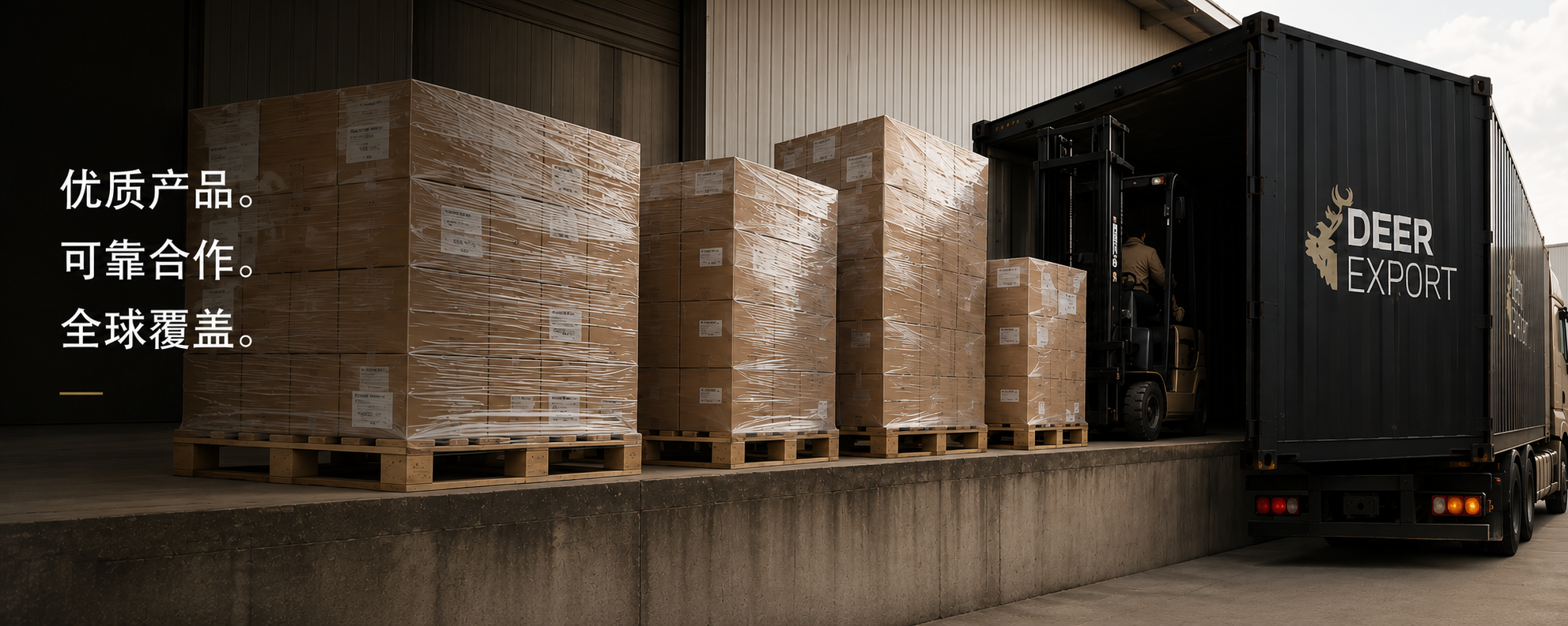 Deer Export 欧洲天然宠物产品供应商正在准备国际出口货物。