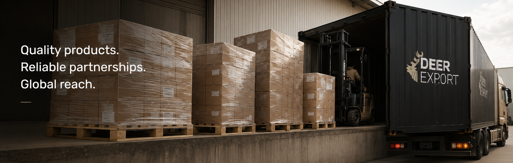 Deer Export warehouse loading premium natural pet products for international export